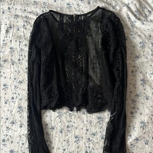 Elegant Black Lace Top